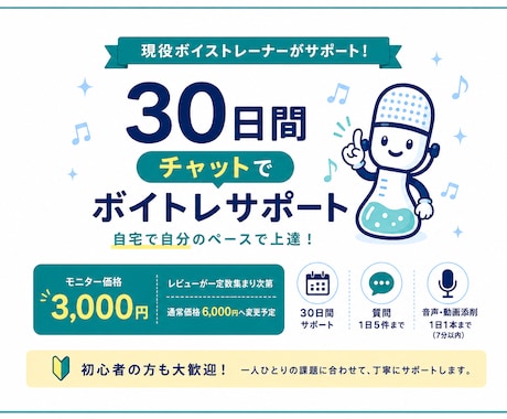 現役講師が歌を基礎から1ヶ月サポートします イメージ1