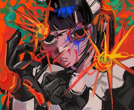 ダークでビビット！個性か強いイラスト作成します アイコン以外にも使用可能です（サイズは正方形のみ） イメージ2