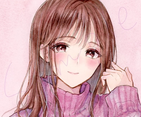 透明水彩で優しい雰囲気のSNSアイコンを作成します 原画納品も可！プレゼントにも！ イメージ2