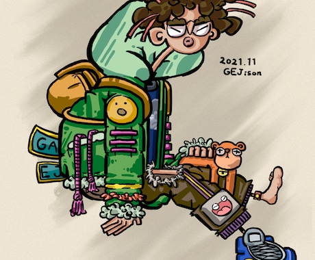 人物画を制作します 海外アーティストの線画を参考に個性的なイラストを制作します！ イメージ1