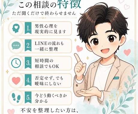 恋愛の不安を電話で聞きます 3,000人から相談されてきたから何でも話して下さい イメージ2