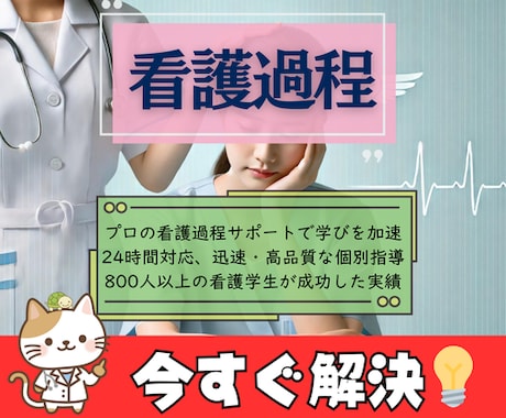 看護過程(ゴードン・ヘンダーソン)をお手伝いします ケーススタディ、実習記録も受付可能です。