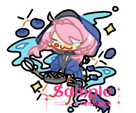 ちびキャラを使ったシーンイラストも描けます まんまるでシンプルなデフォルメキャラも描けます。 イメージ2