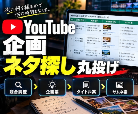 YouTube企画をリサーチして提案します イメージ1