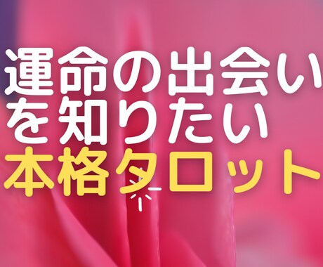 運命の出会いをお伝えします 恋愛・結婚運を占い、とるべき行動をアドバイス、恋下手さん歓迎 イメージ1