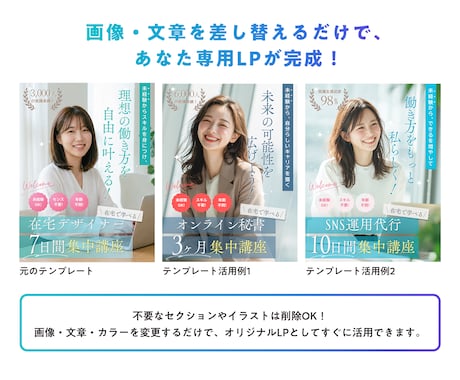 伝わる！Canva講座LPテンプレートを販売します 導線設計済み｜高見えLP｜文章・画像を変えるだけで完成 イメージ2