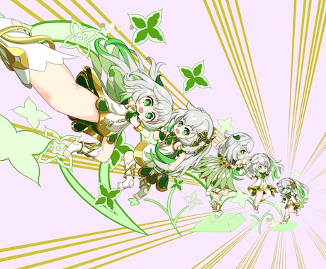 可愛い動きのある女の子のイラスト描きます 構図や仕草を工夫しイラストを描きます。 イメージ1