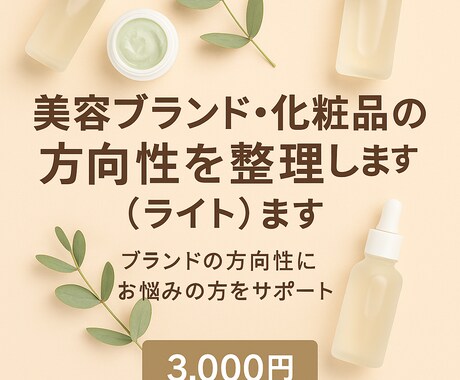 美容ブランド企画の方向性（ライト）を整理します ブランド企画の方向性を一緒にクリアにします イメージ2