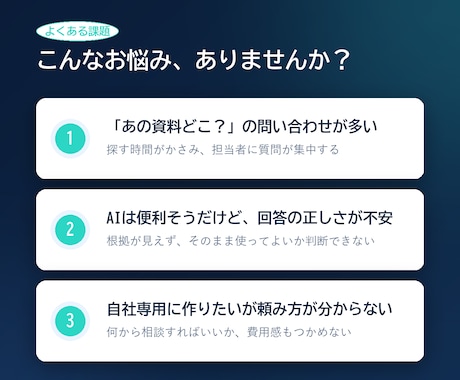 出典つき社内ナレッジAIを構築します 資料を読ませ根拠を示して答えるAIで問い合わせを削減します イメージ2