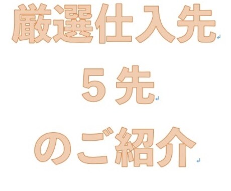 転売サポート！厳選した仕入先５先を教えます 転売で欠かせない仕入れ先に困っておりませんか？？ イメージ1