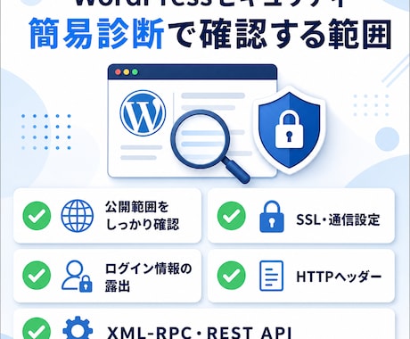 WordPressのセキュリティを診断します ログイン不要・URLだけで危険箇所を見える化 イメージ2