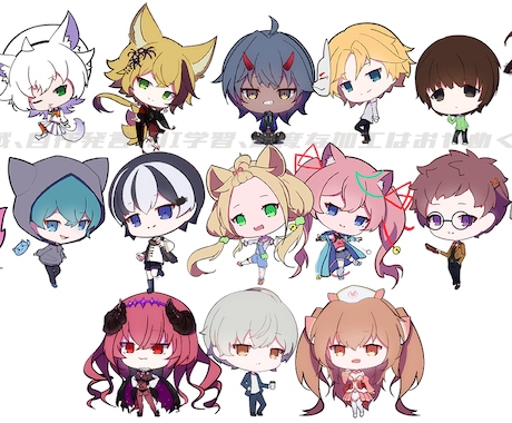 SDキャラ/等身キャラ/アイコン/スタンプ描きます かわいい/綺麗系が得意。3000円～ イメージ1