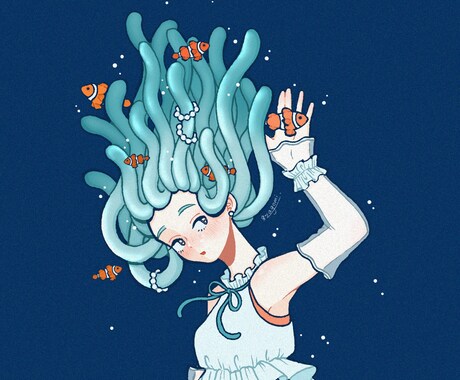 シンプルなイラストを描きます 歌ってみた等に利用できる背景ベタ塗りのシンプルなイラスト イメージ2