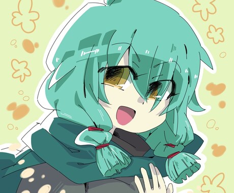 SNS用アイコンイラストを作成します 中頭身/ミニキャラ/アニメ塗り/かわいいタッチの絵柄 イメージ2