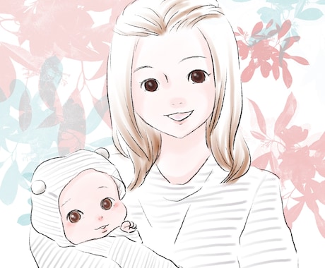 写真を元に少女漫画風似顔絵作成します 少女漫画風のやわらかな似顔絵を作成いたします。 イメージ1