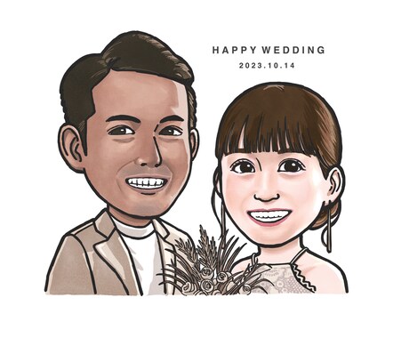 水彩風のカラーの似顔絵をお描きします 【一枚一枚真心を込めて制作します。】 イメージ2