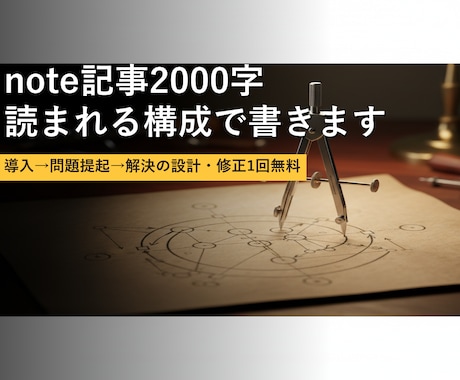 note記事2000字 読まれる構成で書きます 導入→問題提起→解決の設計・修正1回無料 イメージ1