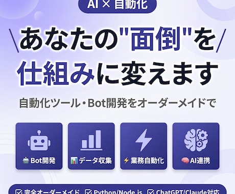 AI活用の自動化ツール・Bot開発します イメージ1