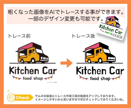 粗いロゴ画像や手書きイラストのAIデータ作成します 大量注文実績あり⭐︎高品質なアウトラインデータを作成します。 イメージ2