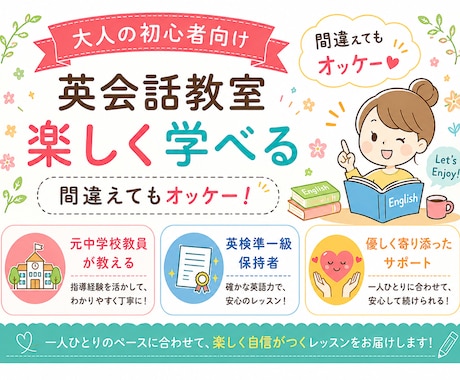 ゆっくり英会話を練習したい方を応援します イメージ1