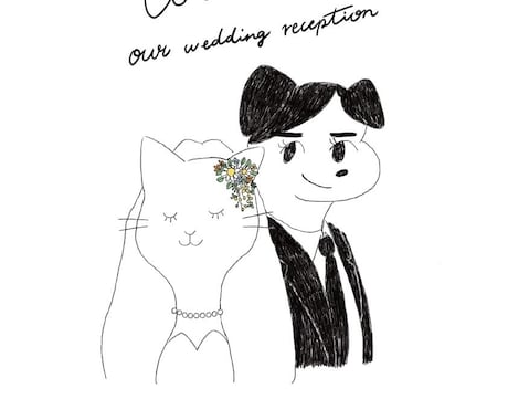 おしゃれシンプルな動物化！似顔絵イラスト作成します 写真から動物化！結婚祝いのプレゼントにも！印刷手配も可能です イメージ1