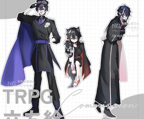 全身価格！TRPGなどの立ち絵描きます TRPG、ゲーム制作など　商用利用️⭕️定期購入⭕️ イメージ2