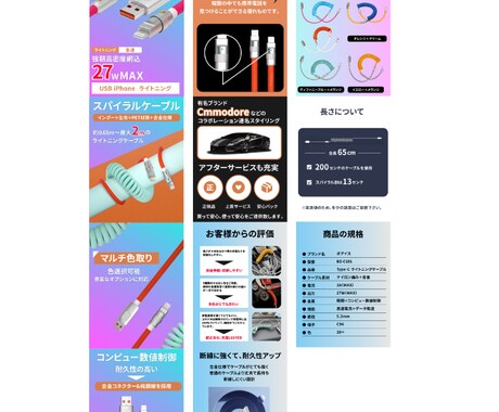 楽天・yahoo・アマゾンのEC商品画像制作します 伝わる12枚から20枚のロングページで購入率アップを実現 イメージ2