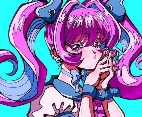レトロアニメ風なアイコン描きます パキッとした高彩度の個性溢れるアイコンにしませんか？ イメージ1