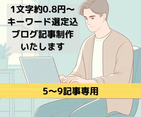 1文字約0.8円キーワード選定込5記事～制作します 文字数・記事数増減対応可能 定期購入特典有り イメージ1