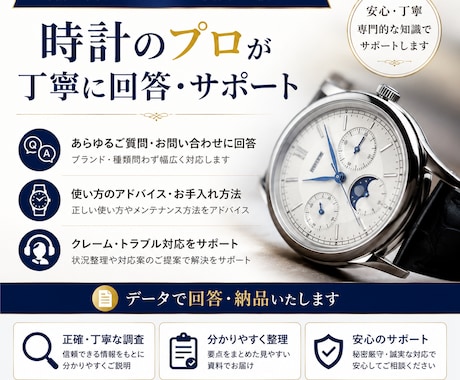 腕時計に関するお問い合わせに回答します イメージ1