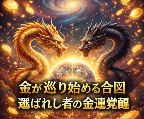 金龍・黒龍が導く金運覚醒【霊視鑑定】します 眠っている金の流れを目覚めさせ入る・巡る金運へ切り替えます。 イメージ1