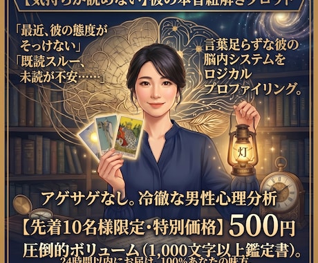 気持ちが読めない彼の本音タロットで占います 冷たい態度や既読無視の理由…彼の脳内を解剖し愛される方法 イメージ1