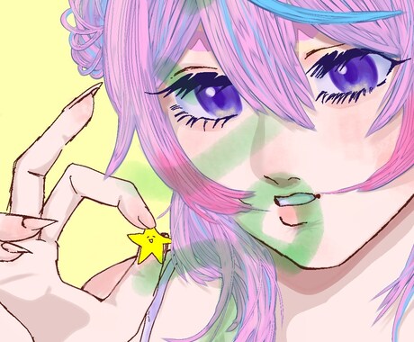 MV一枚絵、SNSアイコンお描きします ダークでビビッドな世界観で見る人を魅了させます イメージ2