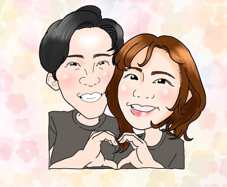 彼氏彼女へのプレゼントに似顔絵作成します 二人の素敵な瞬間を切り取りませんか？ イメージ1