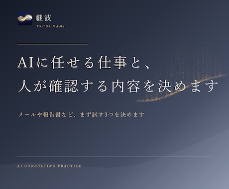 AIを使う業務の選定と、最初の実行手順を作成します 使うべき仕事を選び、15分で試せる形にします イメージ1