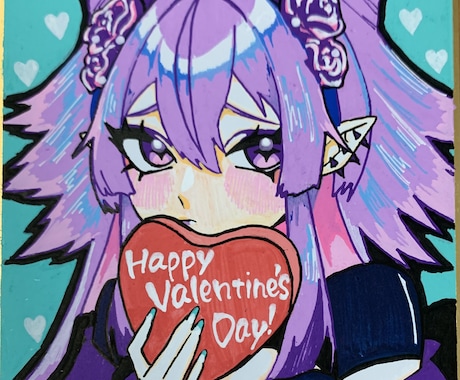 ミニ色紙にイラストを描きます 12cm×13.5cmのミニ色紙にポスカでイラストを描きます イメージ1