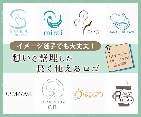 初心者歓迎！想いを整理し長く使えるロゴを作成します ふんわりしたイメージOK！丁寧なヒアリング＋修正3回まで無料 イメージ1