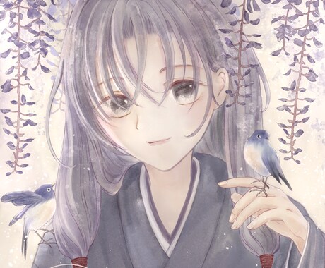 水彩風でアイコン作成します 修正無制限でアイコンや正方形イラスト作成します イメージ2