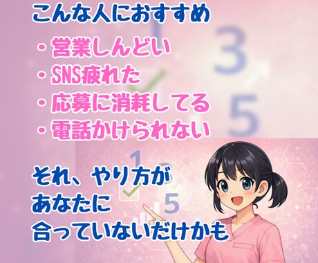 強みナンバーで向いてる営業方法を診断します 頑張り方じゃなく、向いてるやり方を見つける イメージ2