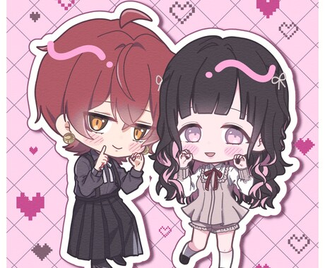 ポップで可愛いデフォルメor等身イラスト描きます SNSのアイコンや夢絵などご用途にあわせて制作します イメージ2