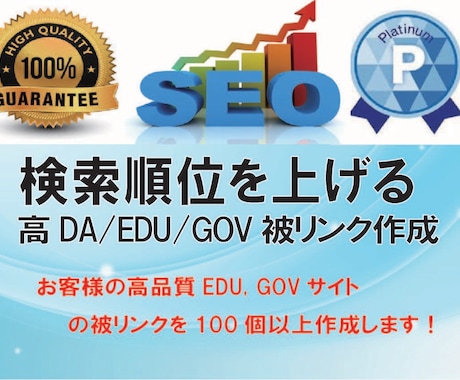 日本製リンクでWeb/動画の検索順位を上げます 高DA/EDU/GOV被リンクを100個以上作成します イメージ1