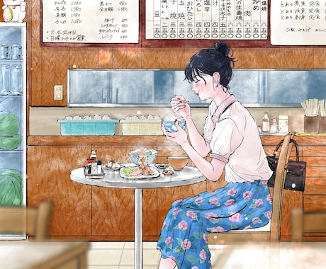 ストーリーを感じる、情緒豊かな一枚絵 描きます 日常風景の中の 温度やにおいまで伝わってくるような一枚絵。 イメージ2
