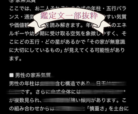 相性完全版｜モニター価格で徹底分析します 約13000文字｜宿命的テーマと未来の可能性を丁寧に解説 イメージ2
