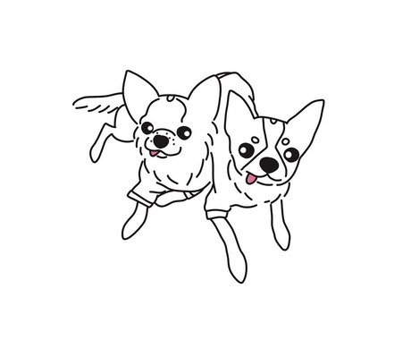イラストを心を込めて描きます 線画イラストでシンプルに、愛犬や人物を描きます イメージ2