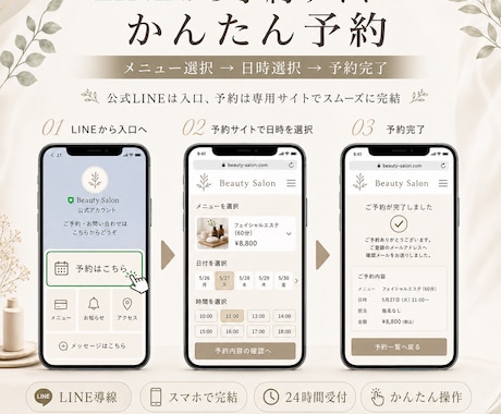 サロン向け予約システムを制作します 公式LINEから予約できるシステムを制作します イメージ2