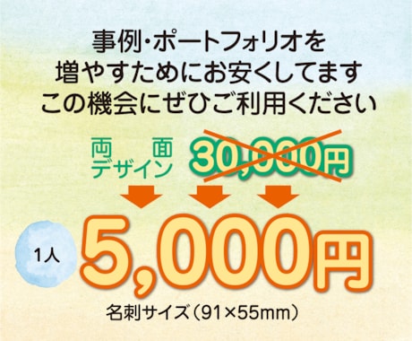 世界にひとつの似顔絵入り名刺作ります 名刺をあなたの広告がわりに、相手を「おっ！？」と思わせます！ イメージ2