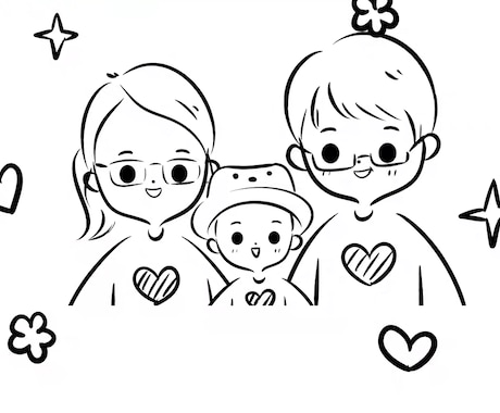 記念日に大切な方に似顔絵をプレゼントします シンプルなイラスト/デフォルメ似顔絵/ミニキャラ似顔絵 イメージ2