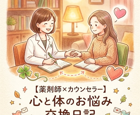 心と体のモヤモヤに。お悩み交換日記はじめます 薬剤師＆カウンセラーが心と体に寄り添うお悩み交換日記 イメージ1