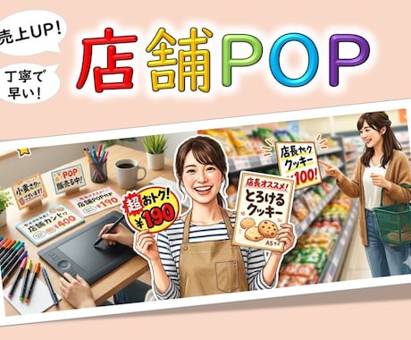 店舗POPを作成します 親しみやすい店舗POPやSNS用画像！ イメージ1