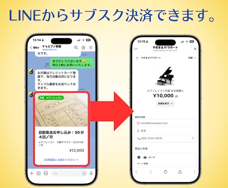 LINE公式設定とサブスク決済導入します 月謝・会費の自動集金をLINEで実現 イメージ2